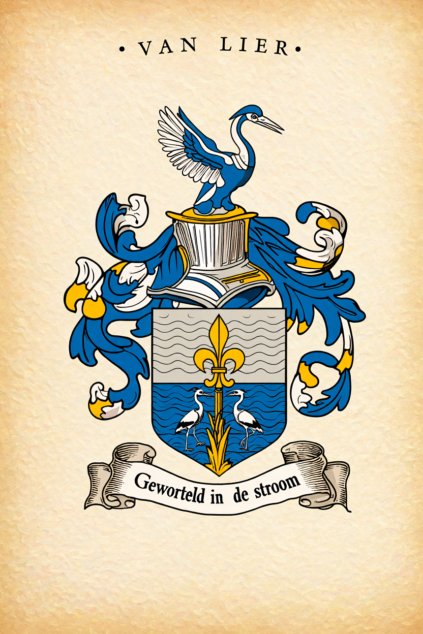 Familiewapen van de achternaam VAN LIER (vergrendeld)