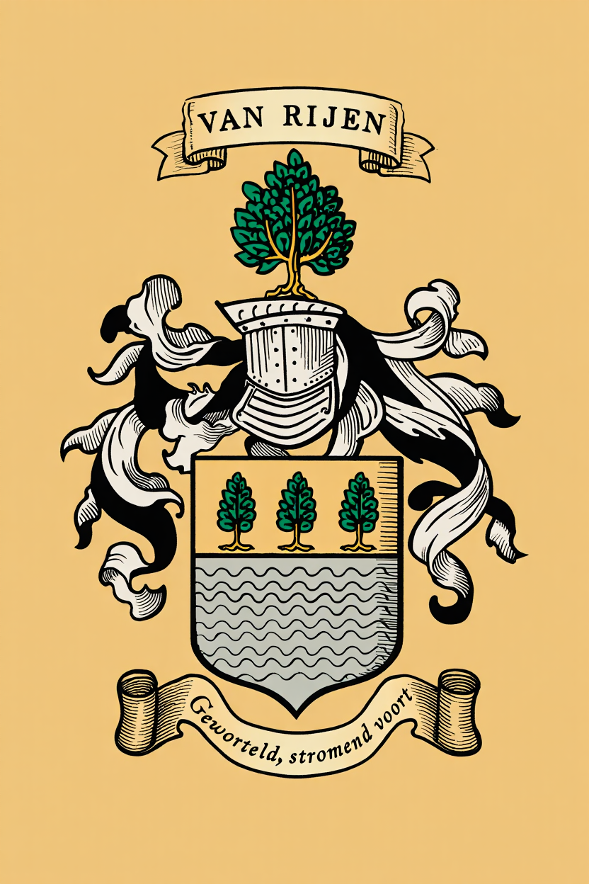 Familiewapen van de achternaam VAN RIJEN (vergrendeld)