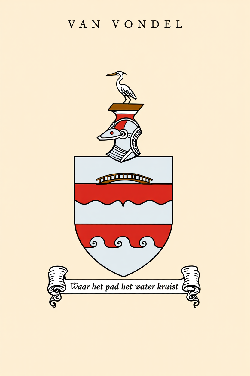 Familiewapen van de achternaam VAN VONDEL (vergrendeld)