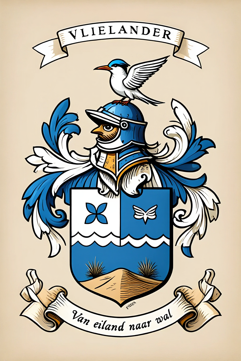 Familiewapen van de achternaam VLIELANDER (vergrendeld)