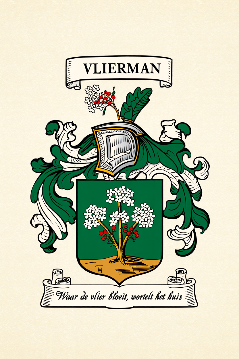 Familiewapen van de achternaam VLIERMAN (vergrendeld)