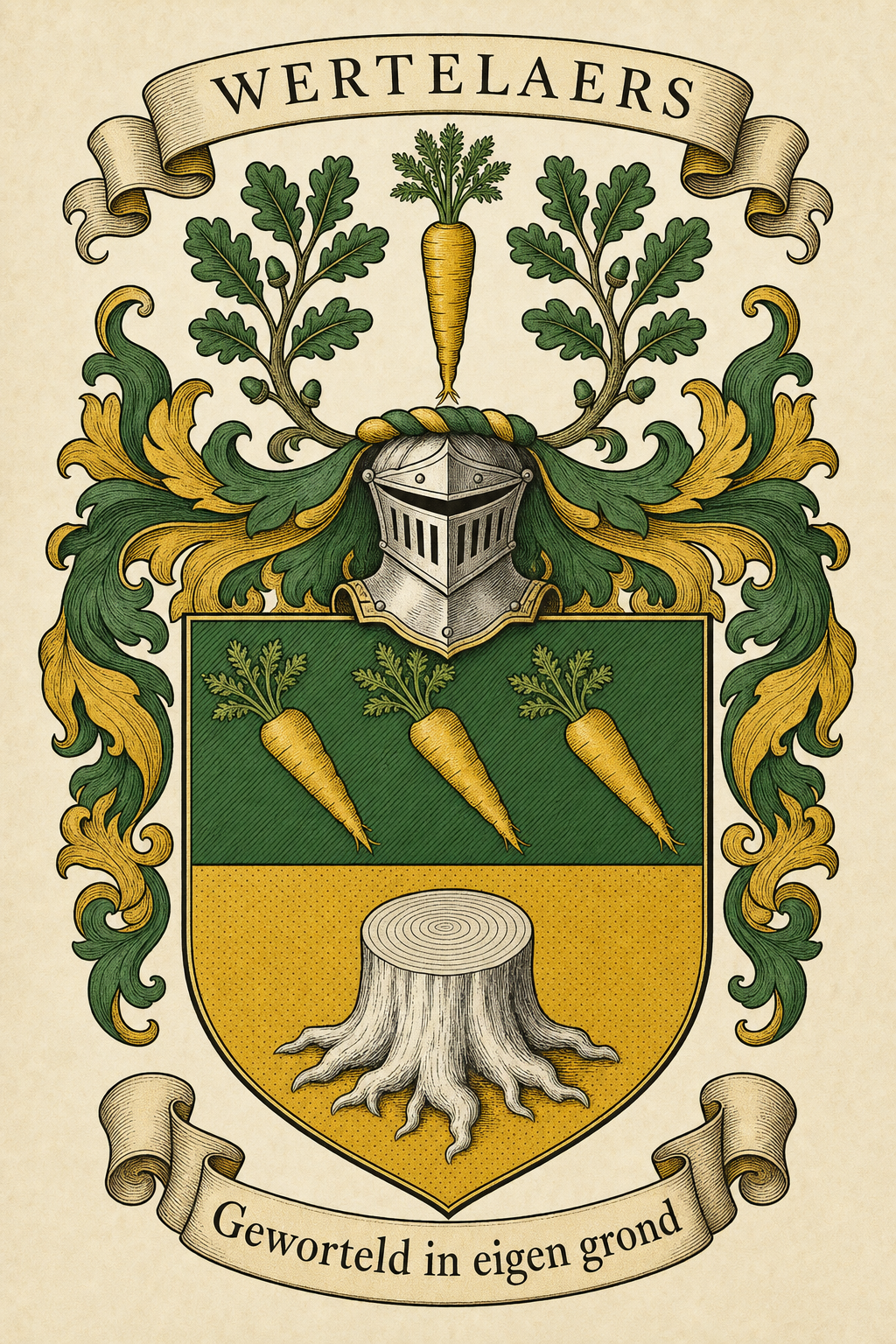 Familiewapen van de achternaam WERTELAERS (vergrendeld)
